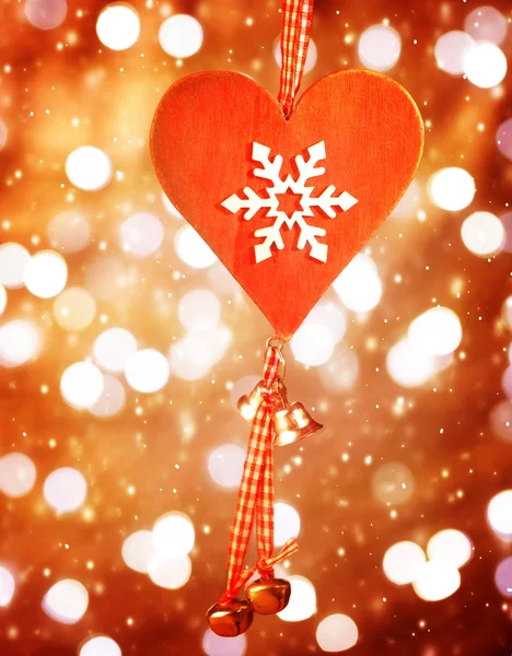 Serce w kształcie wystrój na Boże Narodzenie — Zdjęcie stockowe