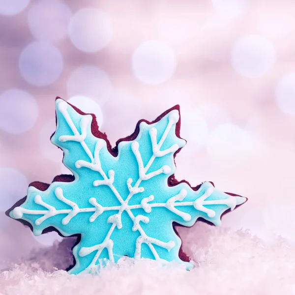 Välsmakande snöflinga formade cookie — Stockfoto