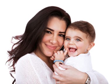 Mutlu anne ve kızı.