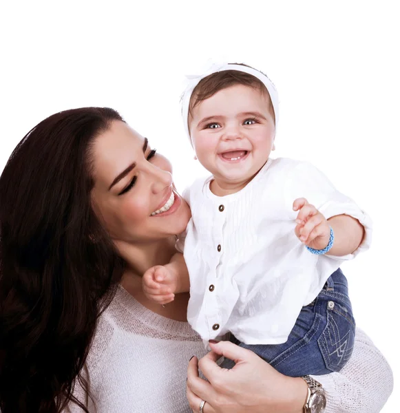 Niedliche Mutter mit Tochter — Stockfoto