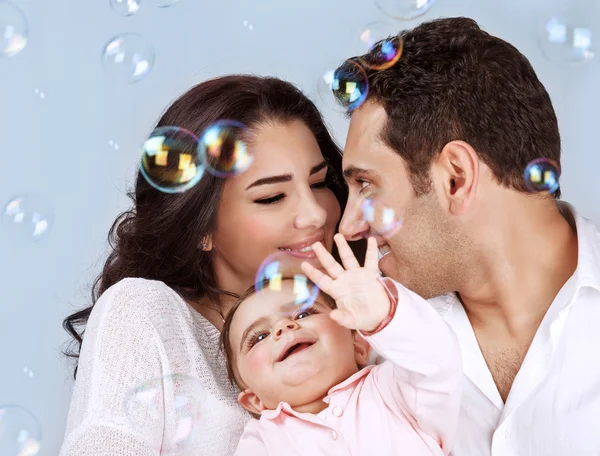 Happy playful family — Stock Photo, Image