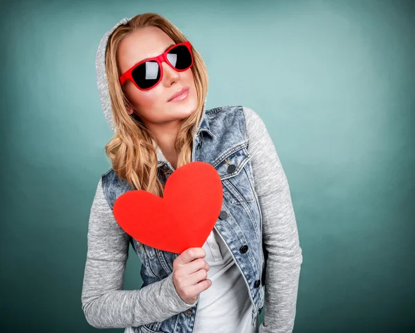 Funky girl in love — Stock Photo, Image