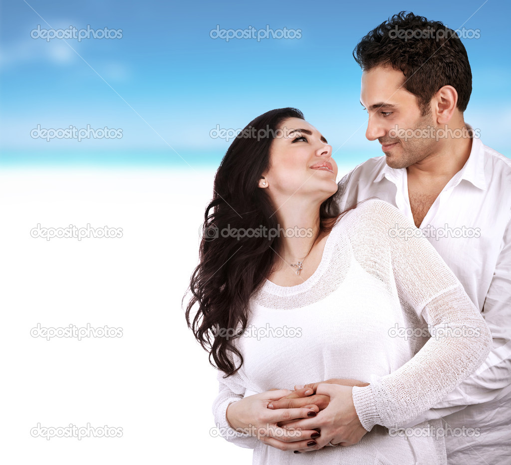 Lovely couple on the beach