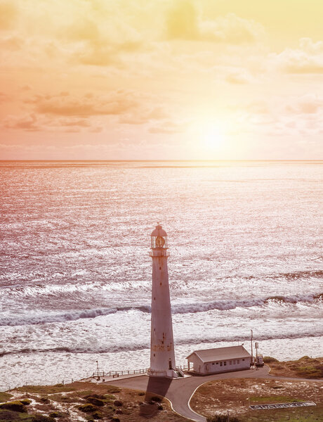 Lighthouse on seashore