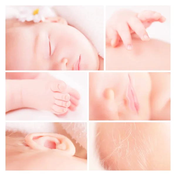 Kleine baby fotocollage — Stockfoto