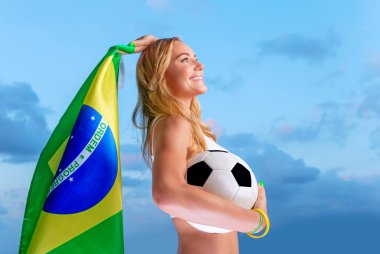Brezilyalı futbol takımının mutlu fan