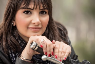 Çekici kadın motosiklet