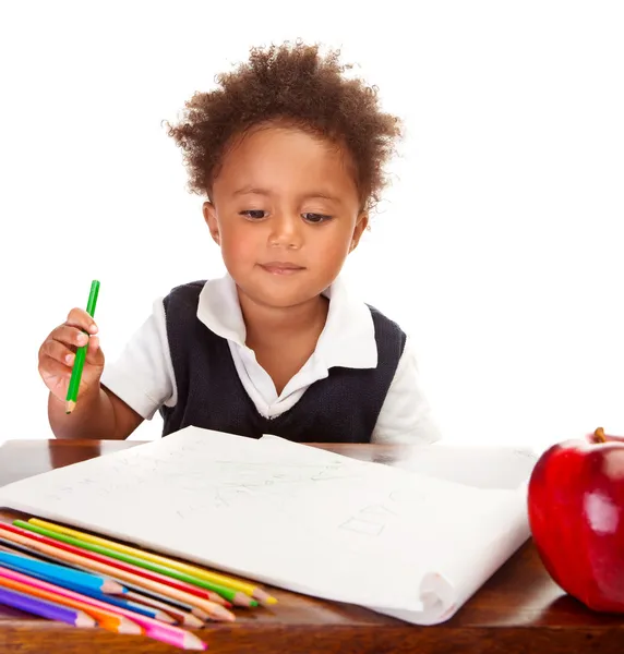 Little African schoolboy — Stock Photo, Image