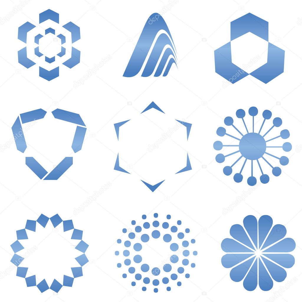 Blue Abstract Logo Shapes - Web Design Elements
