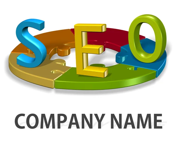 SEO λογότυπο εταιρείας έννοια — Φωτογραφία Αρχείου