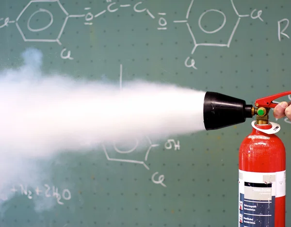Fire extinguisher is used — Stock Photo, Image