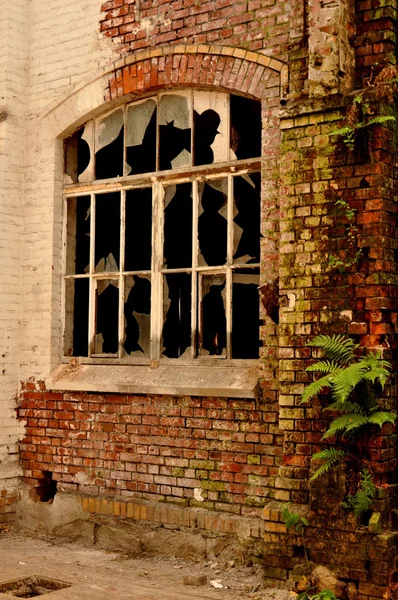 Altes Fenster in einer verlassenen Halle — Stockfoto