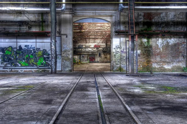 Big gate with rails — Stock Photo, Image