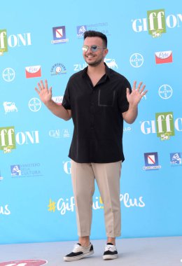GiFFONI VALLE PİANA - 30 Temmuz 2021: Andrea Sannino Giffoni Film Festivali 50 Plus - 30 Temmuz 2021 Giffoni Valle Piana, İtalya.