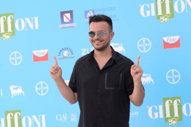 GiFFONI VALLE PİANA - 30 Temmuz 2021: Andrea Sannino Giffoni Film Festivali 50 Plus - 30 Temmuz 2021 Giffoni Valle Piana, İtalya.