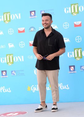 GiFFONI VALLE PİANA - 30 Temmuz 2021: Andrea Sannino Giffoni Film Festivali 50 Plus - 30 Temmuz 2021 Giffoni Valle Piana, İtalya.