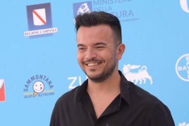 GiFFONI VALLE PİANA - 30 Temmuz 2021: Andrea Sannino Giffoni Film Festivali 50 Plus - 30 Temmuz 2021 Giffoni Valle Piana, İtalya.