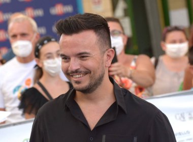 GiFFONI VALLE PİANA - 30 Temmuz 2021: Andrea Sannino Giffoni Film Festivali 50 Plus - 30 Temmuz 2021 Giffoni Valle Piana, İtalya.