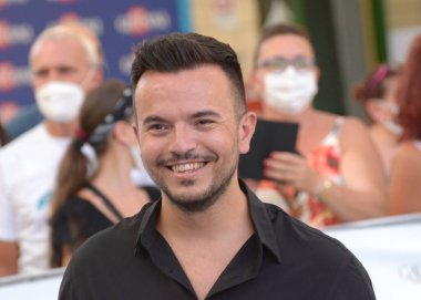 GiFFONI VALLE PİANA - 30 Temmuz 2021: Andrea Sannino Giffoni Film Festivali 50 Plus - 30 Temmuz 2021 Giffoni Valle Piana, İtalya.