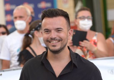 GiFFONI VALLE PİANA - 30 Temmuz 2021: Andrea Sannino Giffoni Film Festivali 50 Plus - 30 Temmuz 2021 Giffoni Valle Piana, İtalya.