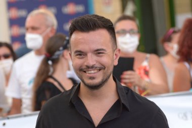 GiFFONI VALLE PİANA - 30 Temmuz 2021: Andrea Sannino Giffoni Film Festivali 50 Plus - 30 Temmuz 2021 Giffoni Valle Piana, İtalya.