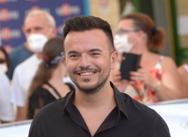 GiFFONI VALLE PİANA - 30 Temmuz 2021: Andrea Sannino Giffoni Film Festivali 50 Plus - 30 Temmuz 2021 Giffoni Valle Piana, İtalya.