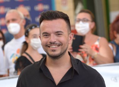 GiFFONI VALLE PİANA - 30 Temmuz 2021: Andrea Sannino Giffoni Film Festivali 50 Plus - 30 Temmuz 2021 Giffoni Valle Piana, İtalya.