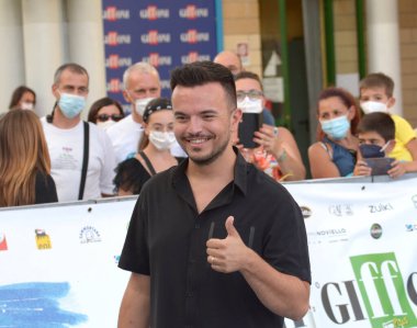 GiFFONI VALLE PİANA - 30 Temmuz 2021: Andrea Sannino Giffoni Film Festivali 50 Plus - 30 Temmuz 2021 Giffoni Valle Piana, İtalya.