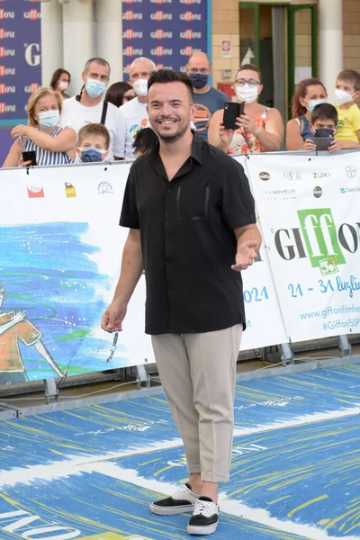GiFFONI VALLE PİANA - 30 Temmuz 2021: Andrea Sannino Giffoni Film Festivali 50 Plus - 30 Temmuz 2021 Giffoni Valle Piana, İtalya.