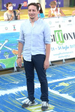 GiFFONI VALLE PİANA - 30 Temmuz 2021: Giffoni Film Festivali 50 Plus 'ta Fabio Mollo - 30 Temmuz 2021 Giffoni Valle Piana, İtalya.