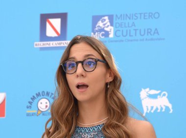Giffoni Film Festivali 50 Plus 'ta 28 Temmuz 2021' de Giffoni Valle Piana, İtalya 'da Giffoni Valle Piana' da Aurora Leone.