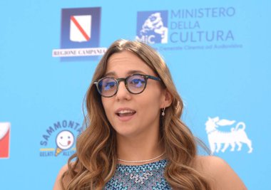 Giffoni Film Festivali 50 Plus 'ta 28 Temmuz 2021' de Giffoni Valle Piana, İtalya 'da Giffoni Valle Piana' da Aurora Leone.