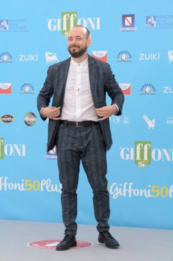 GiFFONI VALLE PİANA - 28 Temmuz 2021: Simone Ruzzo Giffoni Film Festivali 50 Plus - 28 Temmuz 2021 Giffoni Valle Piana, İtalya.