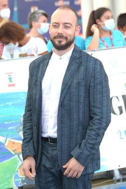 GiFFONI VALLE PİANA - 28 Temmuz 2021: Simone Ruzzo Giffoni Film Festivali 50 Plus - 28 Temmuz 2021 Giffoni Valle Piana, İtalya.