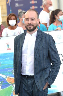 GiFFONI VALLE PİANA - 28 Temmuz 2021: Simone Ruzzo Giffoni Film Festivali 50 Plus - 28 Temmuz 2021 Giffoni Valle Piana, İtalya.