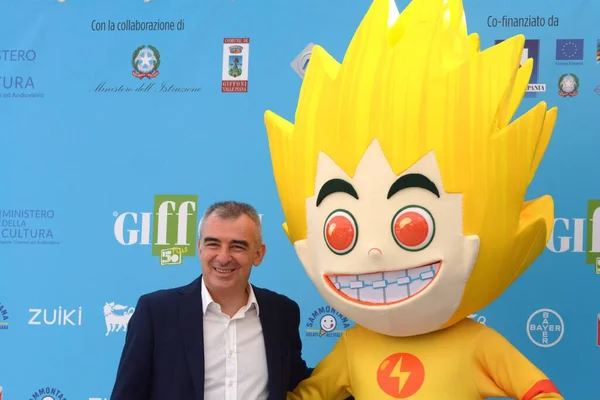 Gifoni Valle Piana イタリア 2021年7月23日 アンドレア ジュリアッチとメテオヒーローズ ジッフォニ映画祭50 Plusにて 2021年7月23日 — ストック写真
