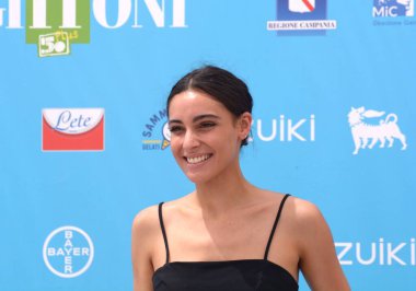 GiFFONI VALLE PİANA - 29 Temmuz 2021: Chiara Celotto Giffoni Film Festivali 50 Plus - 29 Temmuz 2021 tarihinde Giffoni Valle Piana, İtalya.
