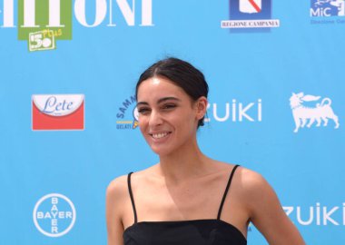 GiFFONI VALLE PİANA - 29 Temmuz 2021: Chiara Celotto Giffoni Film Festivali 50 Plus - 29 Temmuz 2021 tarihinde Giffoni Valle Piana, İtalya.