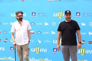 Giffoni Film Festivali 50 Plus 'ta 23 Temmuz 2021' de Giffoni Valle Piana, İtalya 'da Roberto Recchioni ve Emanuele Sabetta.