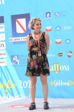 GIFFONI VALLE PIANA - 31 Temmuz 2021: Cristina Colet Giffoni Film Festivali 50 Plus - 31 Temmuz 2021 tarihinde Giffoni Valle Piana, İtalya.