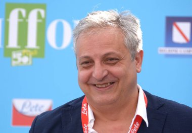 GiFFONI VALONI PIANA, İtalya - 24 Temmuz 2021: Francesco Cosentino Giffoni Film Festivali 50 Plus - 24 Temmuz 2021 Giffoni Valle Piana, İtalya.