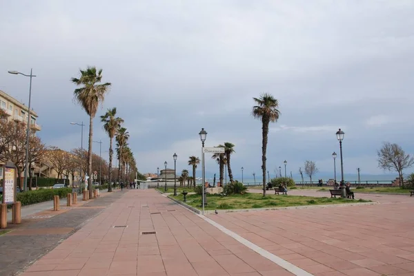 Italien Blick Auf Die Strandpromenade Von Salerno März 2022 — Stockfoto