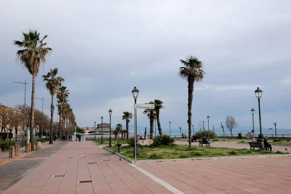 Italien Blick Auf Die Strandpromenade Von Salerno März 2022 — Stockfoto