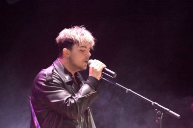 GIFFONI VALLE PIANA - 30 Nisan 2022: Antonio Fiordispino, Alex Fiordispino ve Daniele Mona Verde Giffoni 'deki Kolorlar' dan, 30 Nisan 2022 'de İtalya' nın Giffoni Valle Piana kentinde.