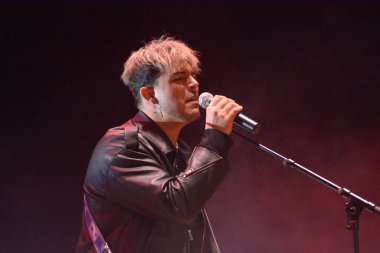 GIFFONI VALLE PIANA - 30 Nisan 2022: Antonio Fiordispino, Alex Fiordispino ve Daniele Mona Verde Giffoni 'deki Kolorlar' dan, 30 Nisan 2022 'de İtalya' nın Giffoni Valle Piana kentinde.