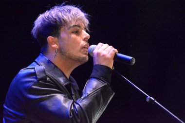 GIFFONI VALLE PIANA - 30 Nisan 2022: Antonio Fiordispino, Alex Fiordispino ve Daniele Mona Verde Giffoni 'deki Kolorlar' dan, 30 Nisan 2022 'de İtalya' nın Giffoni Valle Piana kentinde.