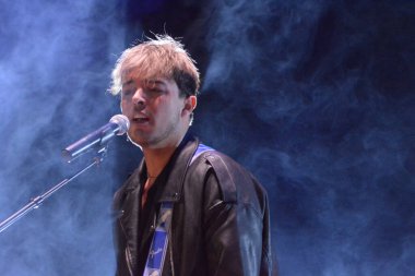 GIFFONI VALLE PIANA - 30 Nisan 2022: Antonio Fiordispino, Alex Fiordispino ve Daniele Mona Verde Giffoni 'deki Kolorlar' dan, 30 Nisan 2022 'de İtalya' nın Giffoni Valle Piana kentinde.