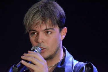 GIFFONI VALLE PIANA - 30 Nisan 2022: Antonio Fiordispino, Alex Fiordispino ve Daniele Mona Verde Giffoni 'deki Kolorlar' dan, 30 Nisan 2022 'de İtalya' nın Giffoni Valle Piana kentinde.