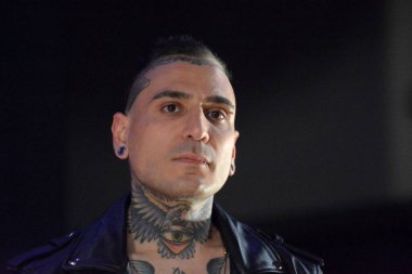 GIFFONI VALLE PIANA - 30 Nisan 2022: Antonio Fiordispino, Alex Fiordispino ve Daniele Mona Verde Giffoni 'deki Kolorlar' dan, 30 Nisan 2022 'de İtalya' nın Giffoni Valle Piana kentinde.