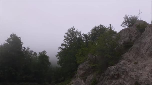 Time Lapse Foggy Mountain Landscape Campania Zuid Italië Juni 2022 — Stockvideo